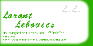 lorant lebovics business card